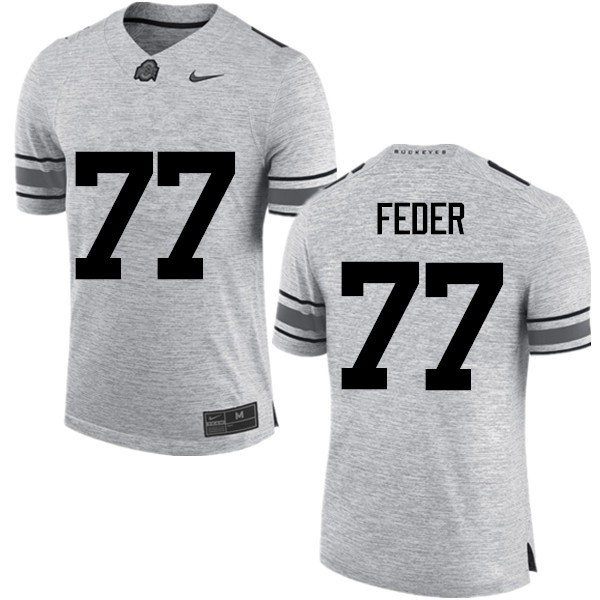 Ohio State Buckeyes #77 Kevin Feder Men Official Jersey Gray OSU82136